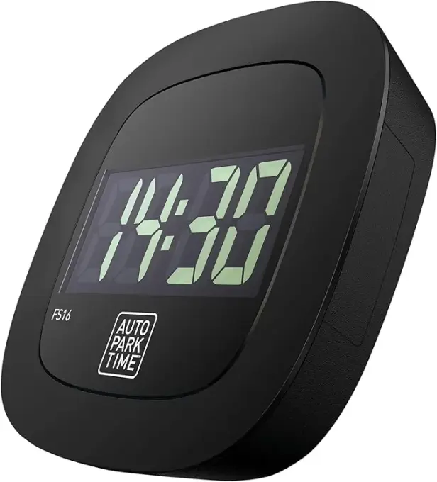 Digital automatisk p-skiva med LCD-display, enkel montering, svensk design