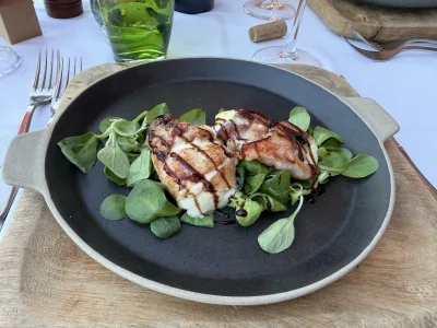 Mozzarella inlindad i speck på Ca dei Maghi – en riktigt god middag